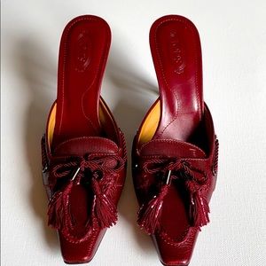 Tod’s Women’s Leather Kitten-Heel Mules